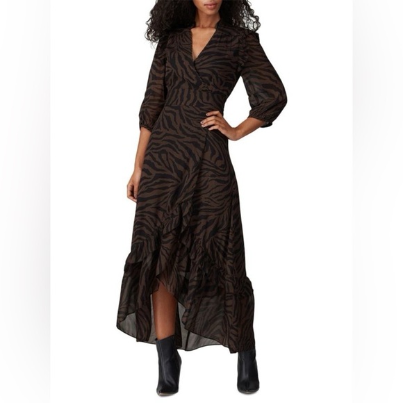 ba&sh Dresses & Skirts - BA&SH Selena Zebra Print High Low Maxi Dress Size Small